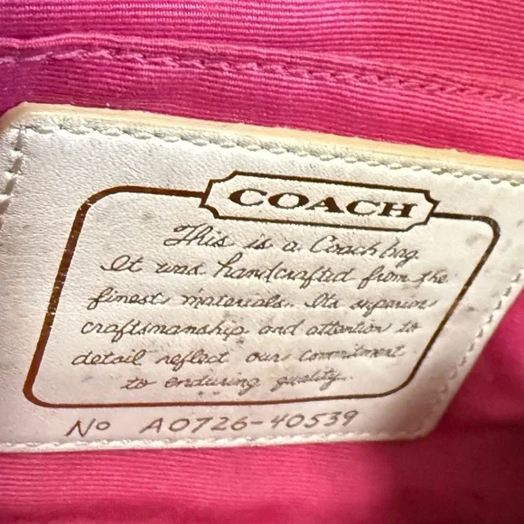 Vintage Coach Signature Stripe Cosmetic Bag/ Pouch - Picture 6 of 6